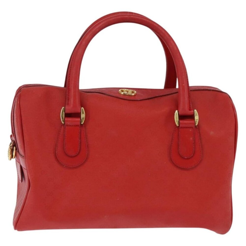 GUCCI Micro GG Canvas Boston Bag Red Gold - Picture 2 of 16